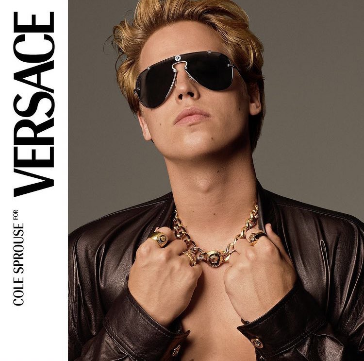 #ColeSprouse (<a href="/colesprouse/">Cole M. Sprouse</a>) fronts #Versace’s latest #eyewear campaign.