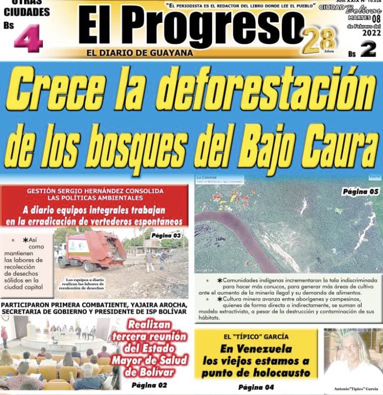 #CauraDeforestado excelente trabajo la exposición del periodista y ambientalista <a href="/Fritz_A_Sanchez/">Fritz Sanchez</a> con detalles y precisión. Hilo de 27 tuit sin desperdicio. Efecto del #ArcoMinero 👇