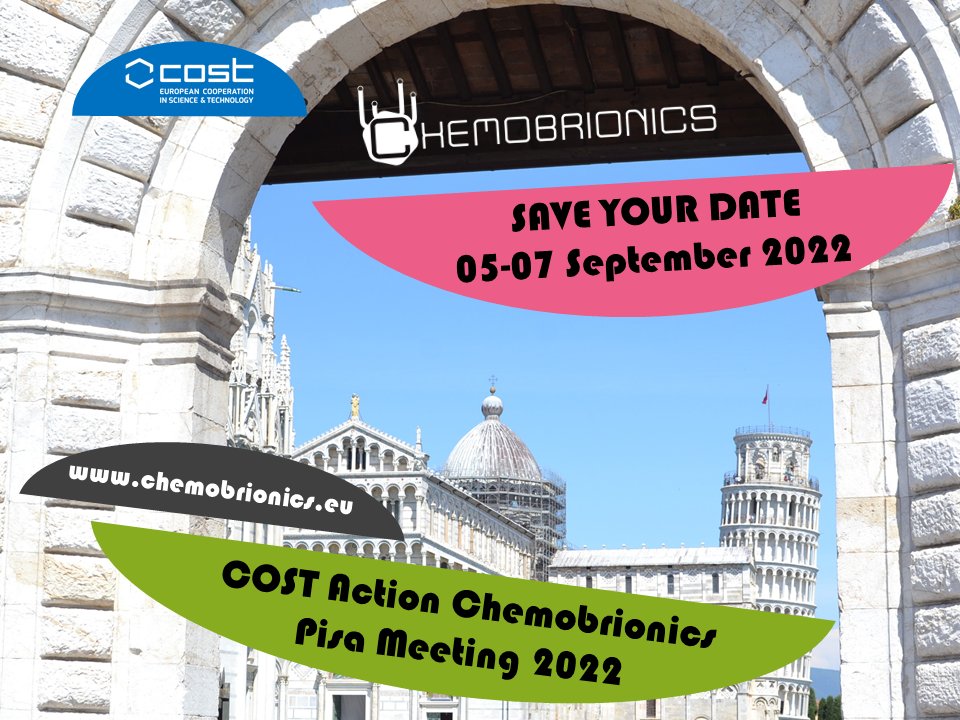 Save your date!
🗓️ 05-07 September, 2022
➡️ COST Action #Chemobrionics
Pisa Meeting 2022 (<a href="/Unipisa/">Università di Pisa</a> 🇮🇹)
➡️chemobrionics.eu/pisa
<a href="/COSTprogramme/">COST</a>