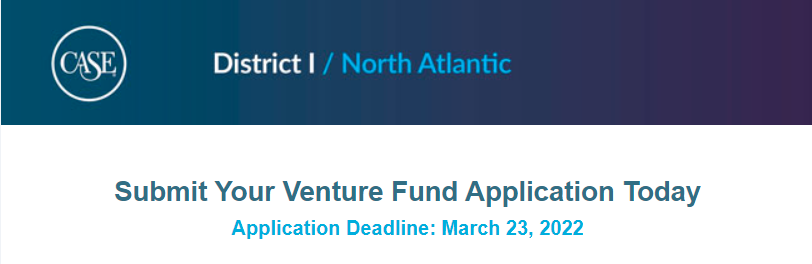 Apply for funding today! Do you have an idea for innovative programming focused on professional development and networking? The Venture Fund application is now open. case.org/districts/dist…