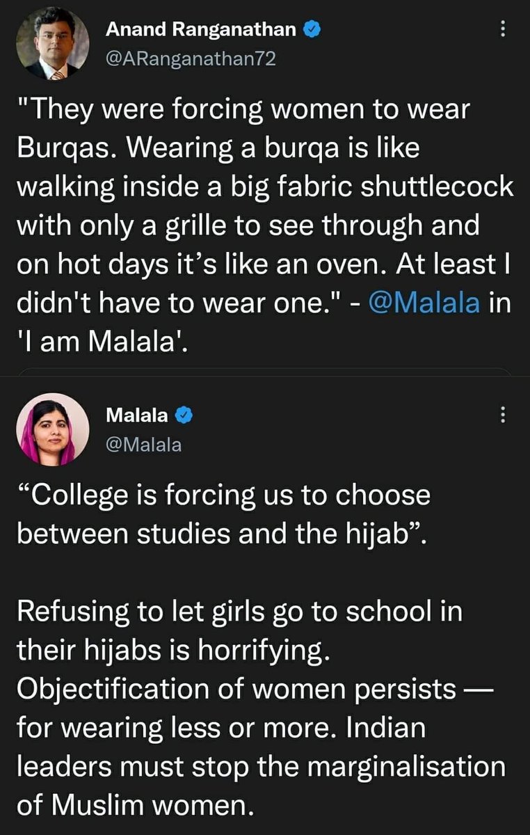 BappiMaji's tweet photo. #HijabBan
Once @Malala  got Nobel for standing against #Taliban now she is supporting their agenda.
#KarnatakaHijabRow https://t.co/MWC6hNQv13