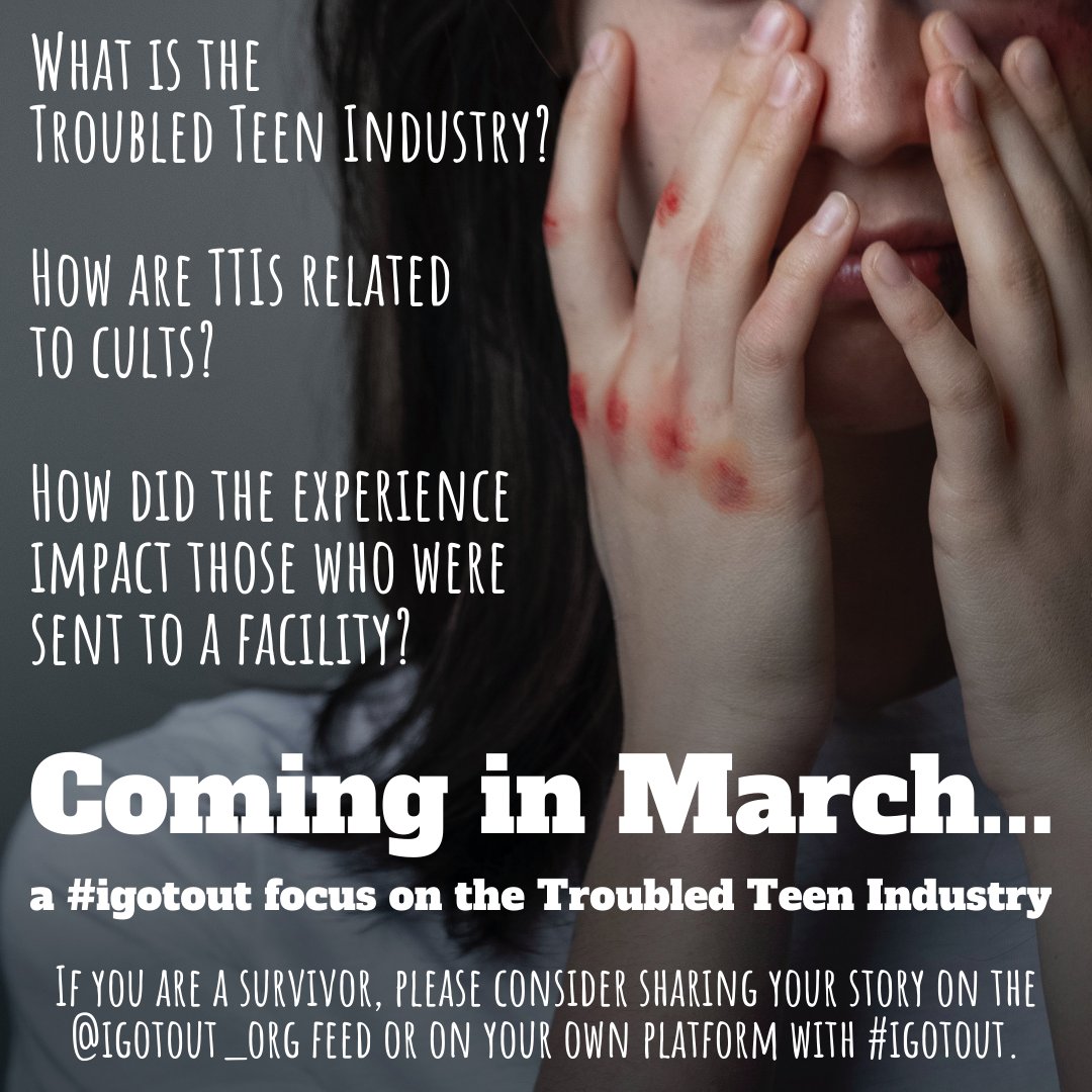 igotout_org's tweet image. Coming in March - a #igotout focus on the Troubled Teen Industry. Survivors, Staff, Parents, please consider sharing your story! Have a look at the slides for more details and share!
@JENvTTI
@jenjaybee
@IcapaNetwork
@ParisHilton