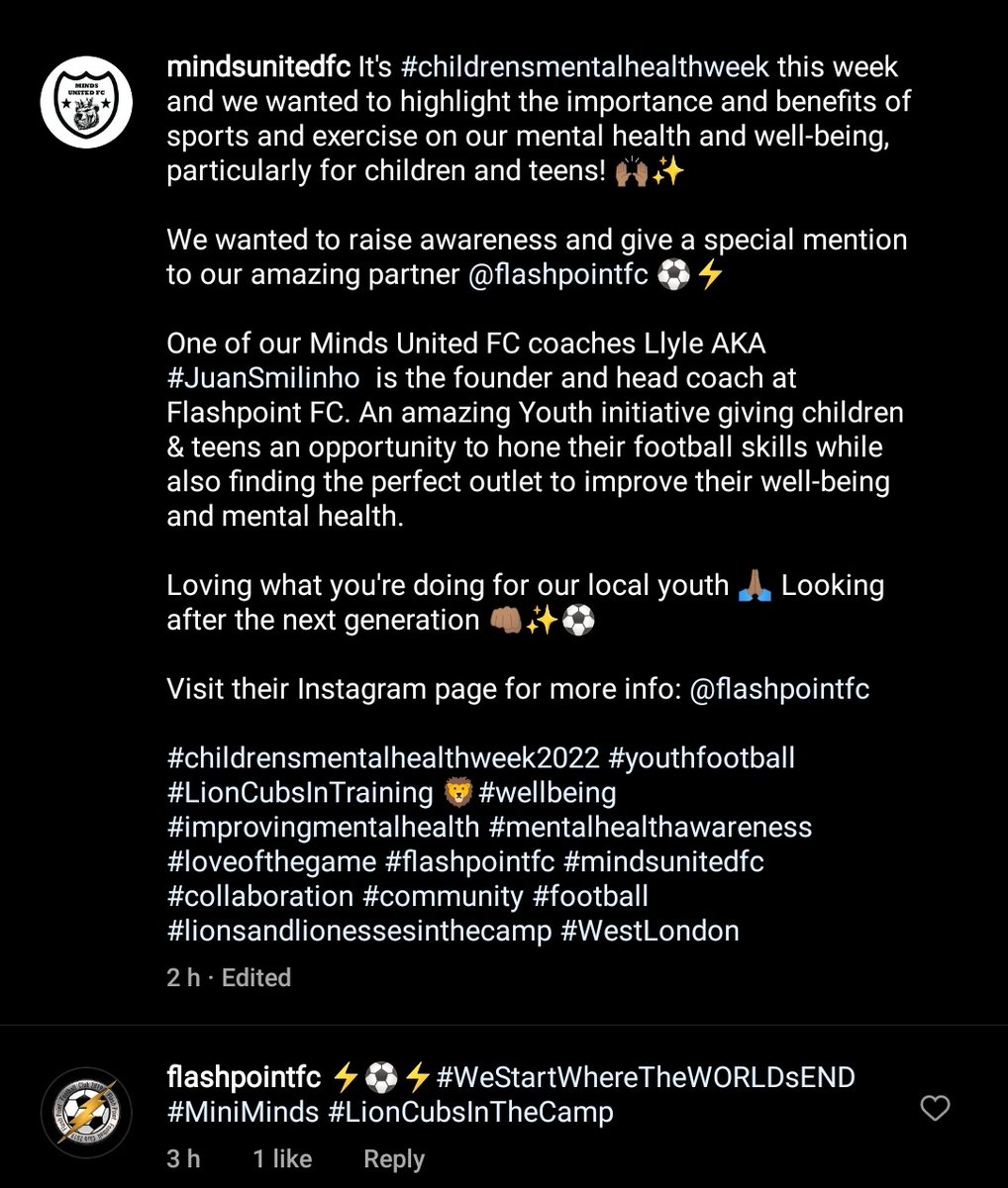 FlashPointFC's tweet photo. "Young People willing to push extra hard to make things happen are among the most powerful forces in the World" - #SamAltman ⚡⚽⚡
#ChildrensMentalHealthWeek #FlashpointFC #WeStartWhereTheWORLDsEND #MiniMinds #LionsInTheCamp #LionCubsInTraining
https://t.co/xwh5AezETC https://t.co/0nN6wWRd2Z