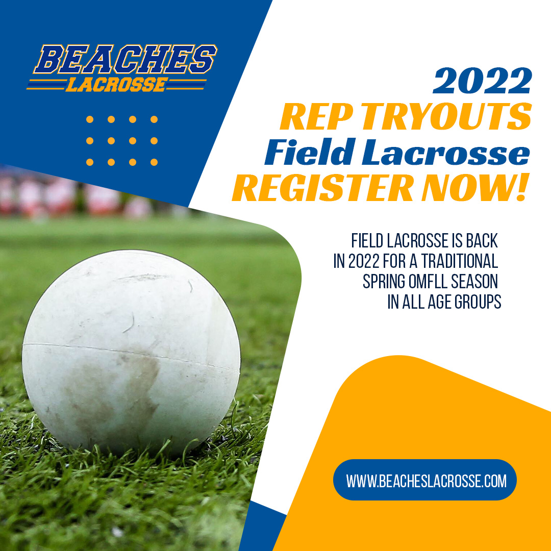 REGISTRATION IS NOW OPEN for our 2022 Field Lacrosse tryouts. Visit beacheslacrosse.com to view season details, including the upcoming tryout schedule. #ridethetide #lacrosse #fieldlacrosse #beaches