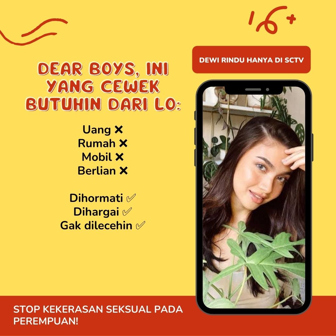 DewiRinduSCTV's tweet photo. Tuh buat cowok baca dengan teliti☺️
Cewek itu gak butuh harta benda lo, tapi butuh kasih sayang lo😤😇

Saksikan Sinetron Dewi Rindu Setiap Hari Pukul 19.10 WIB hanya di @SCTV 
#DewiRindu #PelecehanSeksual #KekerasanSeksual #StopKekerasanSeksual https://t.co/jyijAt5F7m