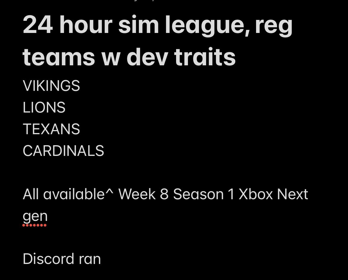 CardsByOP's tweet photo. Need to fill these four teams Madden 22 Xbox Next gen. No sweats, discord ran. No team is out of the playoff hunt yet, still plenty of football
Message if you'd like the link #madden22 #maddenxbox #maddennextgen https://t.co/EDGJc8TBpn