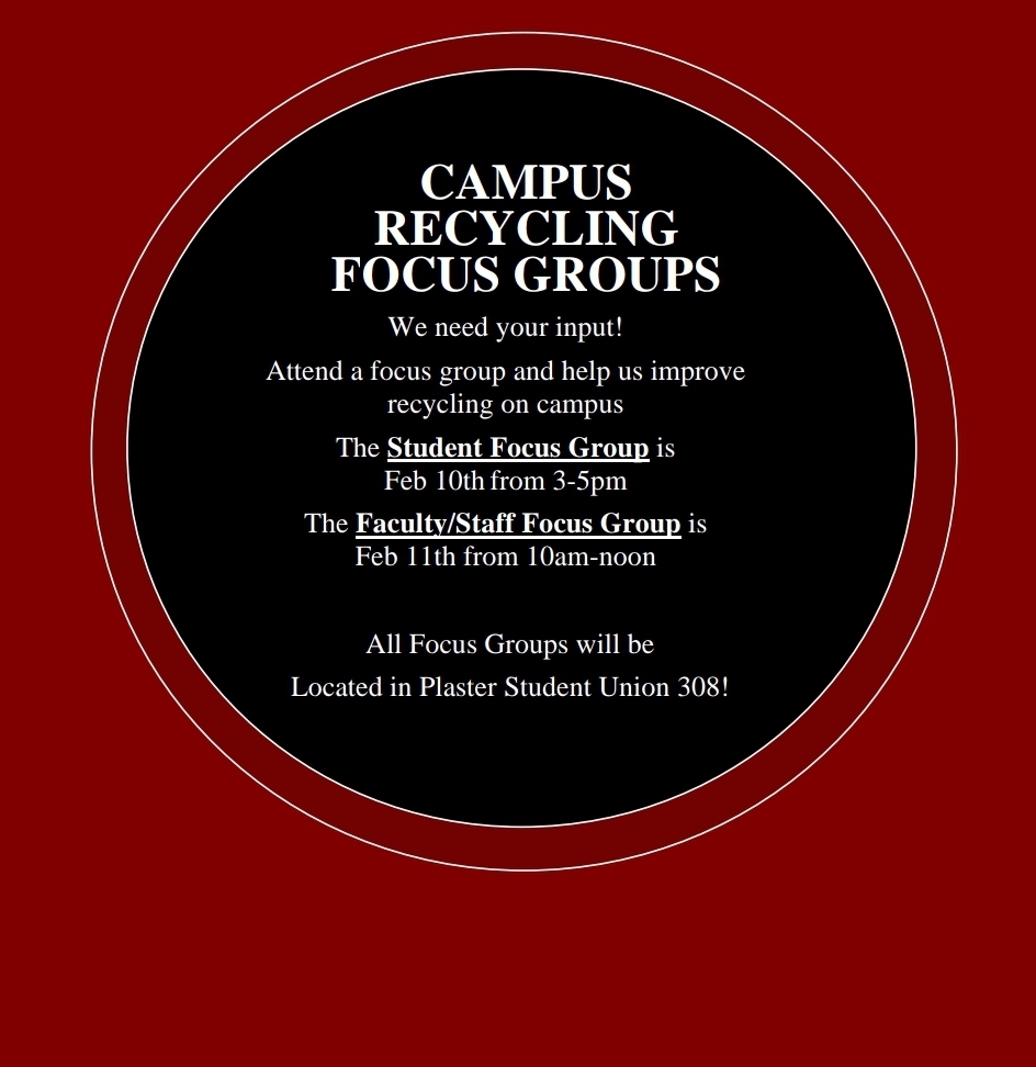 Hey Bears, this is your reminder that the focus groups will begin tomorrow, February 10th!

The first focus groups is for students from 3-5pm!

The second focus groups is for faculty/staff on February 11th, from 10am-Noon!

Both is located in the PSU in room 308!