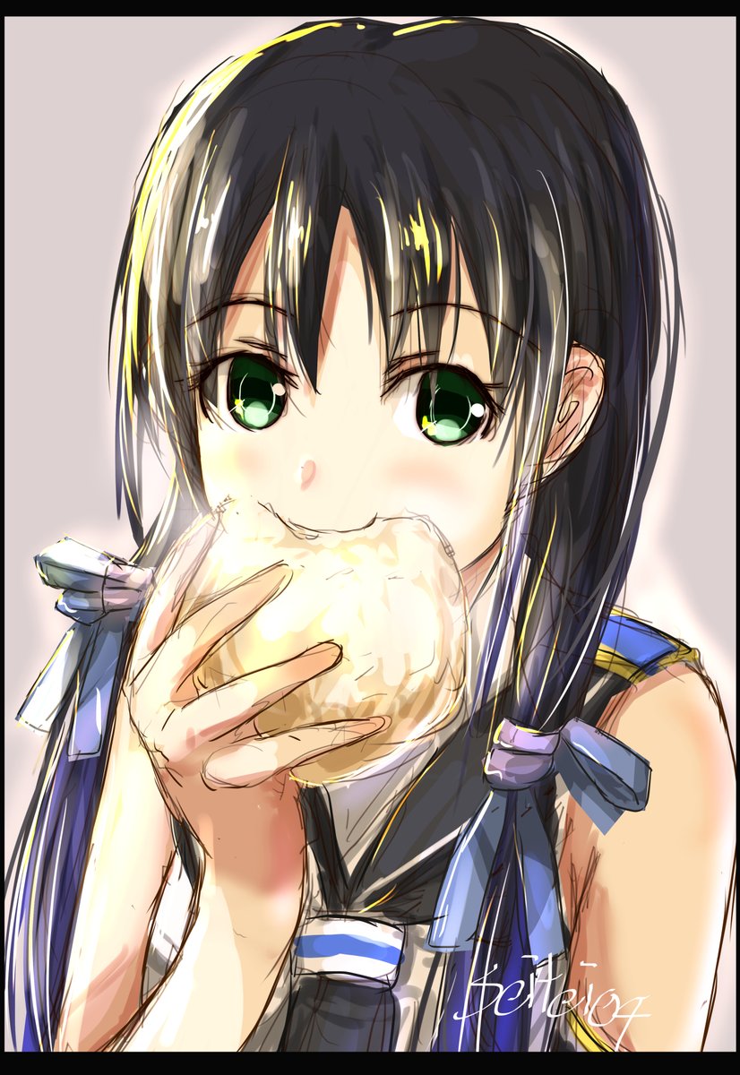 艦これ「肉まん食べ食べ涼風ちゃん 
#艦これ版深夜の真剣お絵描き60分一本勝負 
#艦こ」|seiteiのイラスト