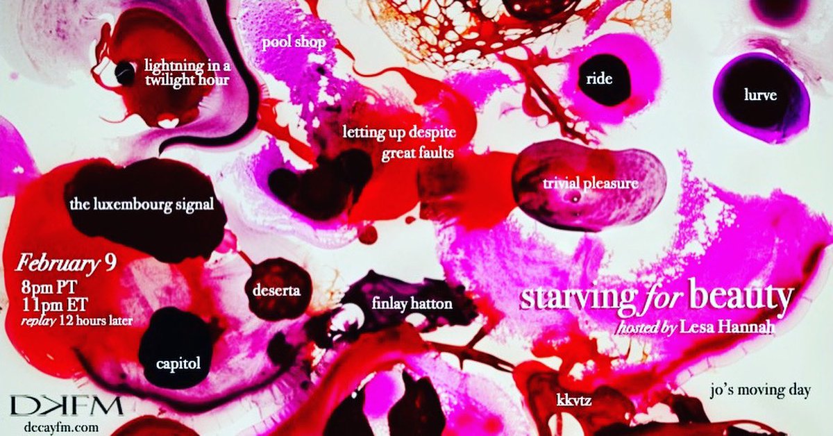 Tonight is the premiere of Starving for Beauty (<a href="/star4beauty/">Starving for Beauty</a>) a new monthly radio show I’ll be hosting on <a href="/decayfm/">decayfm</a>. The name is taken from a quote by Andre Leon Talle (RIP), who famously said in the documentary The September Issue “My eyes are starving for beauty”.