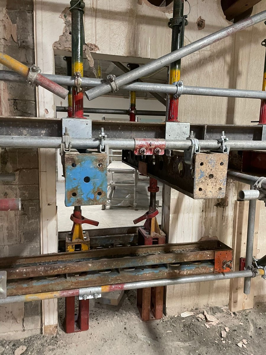 HydraCapsule's tweet photo. Temporary propping and needling system - supplied and installed (5nr. Systems) for demolition and strengthening works #temporarypropping #needling #hydraulicjacking #flatjacking #temporaryworks https://t.co/4oVURqFP8g