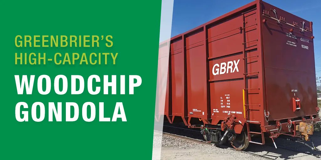 gbrxcompanies's tweet photo. Greenbrier’s 7100 cubic foot, 110-ton gondola is ideal for shipping woodchips, cottonseed and other low-density products. Featuring double end doors, it emphasizes safety with backup suspension when the door opens, releasing the product. #MovingWhatMatters https://t.co/YJu8urZjmk https://t.co/evudnffP21