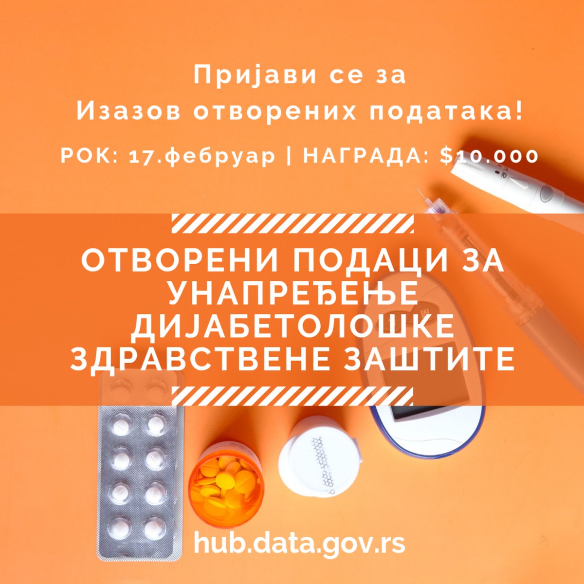 kancelarijaITE's tweet photo. У 🇷🇸 око 12% одраслог становништва болује од дијабетеса
2. ИЗАЗОВ: Користите #OpenData о дијабетесу за:
👉превенцију
👉подизање свести
👉ефикасно трошење 💰 за терапију пацијената
Пријавите идеју и освојите до 10 хиљада $
#OpenDataWednesdays
@UNDPSerbia @ukinserbia https://t.co/05Rm3A1blf