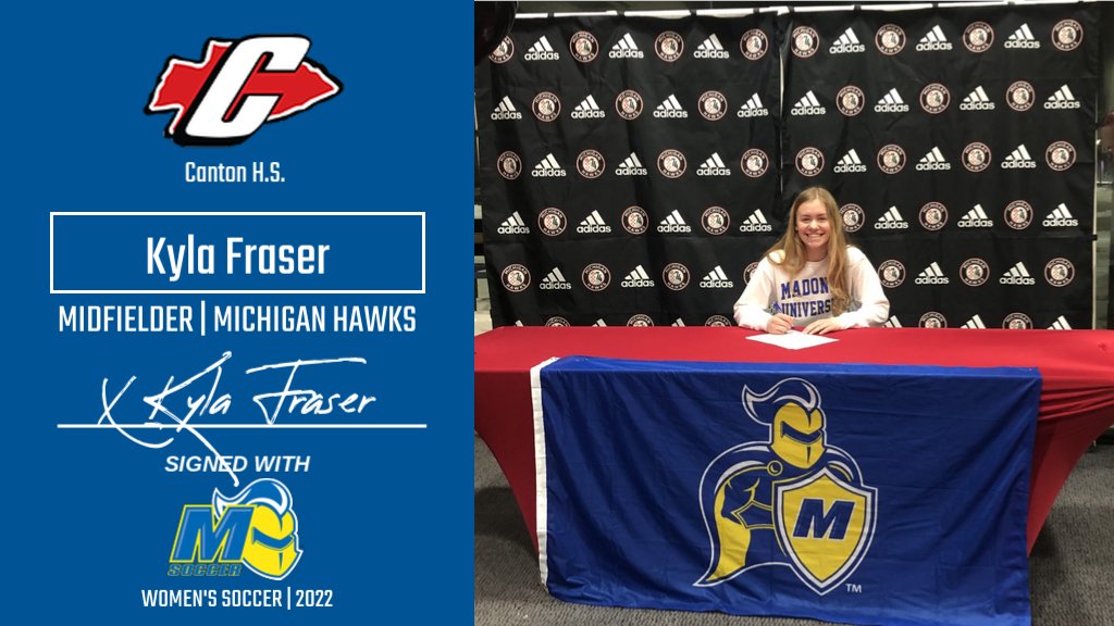 MUCrusadersWSOC's tweet photo. SIGNING ALERT!

Madonna Women's Soccer adds @soccer_canton Forward Kyla Fraser to the 2022 Class! Fraser is a skilled, hard-working attacking player whose mobility will be a great addition to the Crusader attack.

 Welcome Kyla to the MUWSOC Family! 

#MUWSOC #2022Class https://t.co/G5axHNlji3