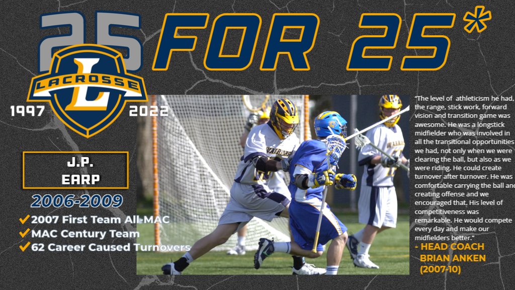 lycoathletics (@lycoathletics) on Twitter photo We asked former and current <a href="/lycominglax/">Lycoming Lacrosse</a> coaches to pick out players to spotlight from their time on campus to celebrate the program's 25th anniversary - today Brian Anken shines the light on J.P. Earp. #d3lax #MAClax We asked former and current <a href="/lycominglax/">Lycoming Lacrosse</a> coaches to pick out players to spotlight from their time on campus to celebrate the program's 25th anniversary - today Brian Anken shines the light on J.P. Earp. #d3lax #MAClax
