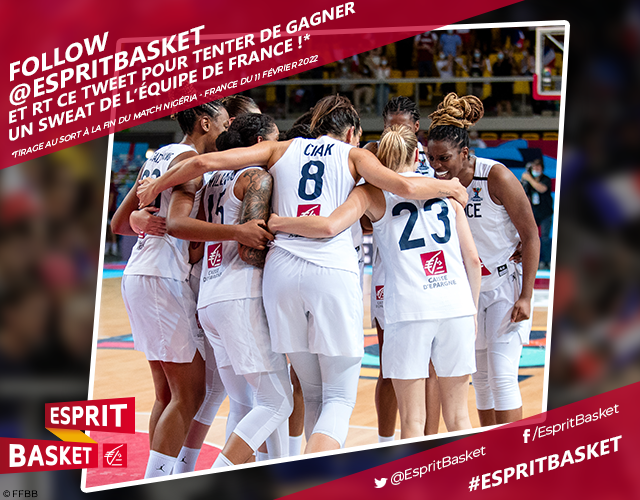 EspritBasket's tweet photo. On enchaine 😁

Un nouveau sweat des Bleues à remporter ! Pour cela, rien de plus simple : follow @EspritBasket &amp; retweet ! Bonne chance 🔥
#VousEtreUtile https://t.co/Zr5YAOakVB