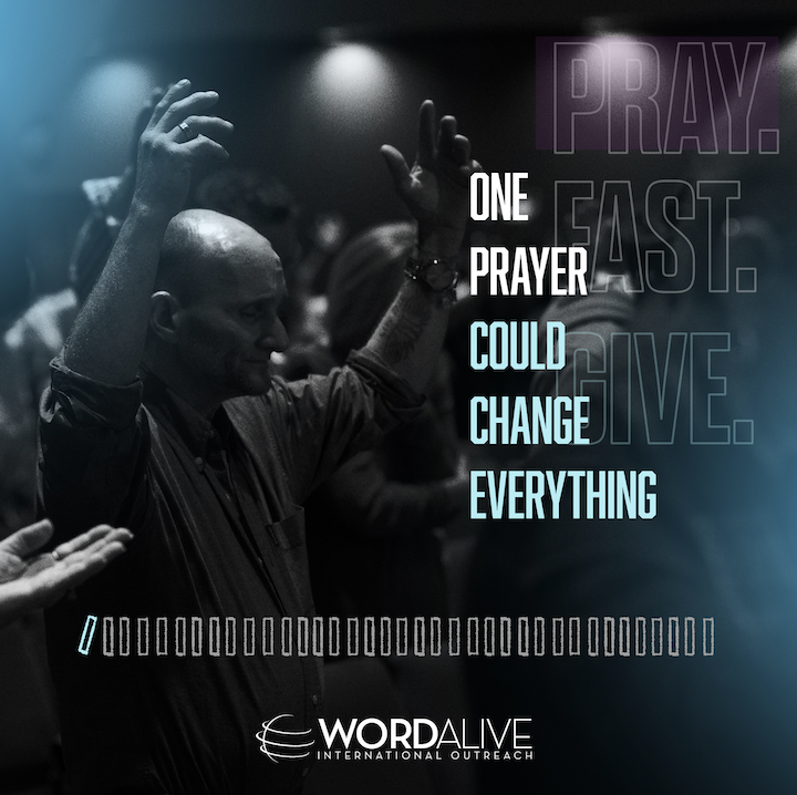 WordAliveChurch's tweet photo. One prayer could change everything. 

#pray #fast #give https://t.co/X6T1aOym5E