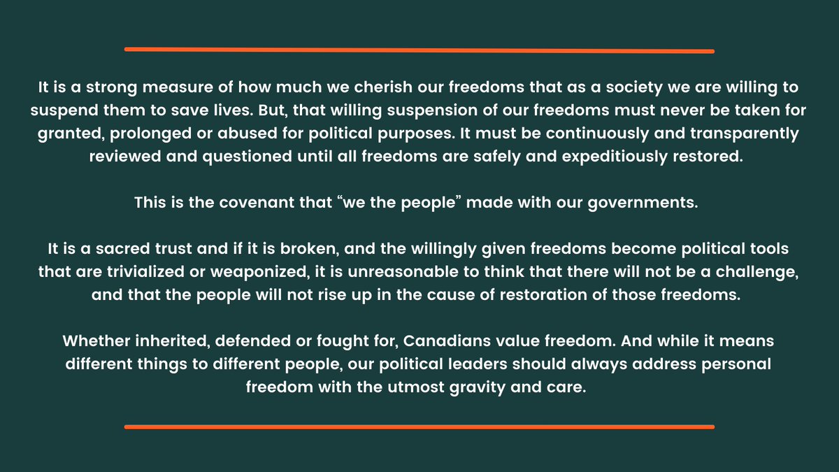 CanadianTutor's tweet image. Even the people who supported temporary mandates to get through a global pandemic value personal freedoms. What's the plan to restore them? This isn’t a game of freedom dodgeball. @JustinTrudeau @Ryan_r_Williams @CandiceBergenMP