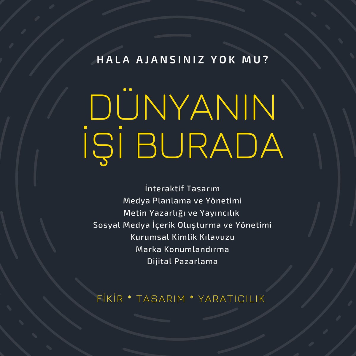 📣 Kol kola yürüyeceğiniz bir reklam ajansı arıyorsanız, fark yaratan işlerin markanızla tanışması gerekiyor. Yeni müşteriler kazanmak ve farklı pazarlara girmek için markanız öne çıksın istiyorsanız, Tek ihtiyacınız reklam ajansı ile çalışmak✅ Markanızı kalıcı şekilde büyütelim
