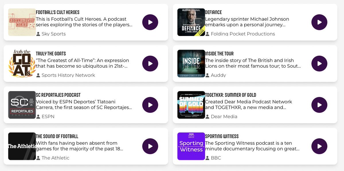 SportsPodGroup's tweet photo. CATEGORY SPOTLIGHT: There are 8 sensational podcasts in this years 'Best Sports Documentary Podcast' category, but which will go down in history as the first ever winner? 🎙

You can check them out here: https://t.co/mZtz32sNxv
Don't forget to vote!🗳 https://t.co/WV19d4tAwn