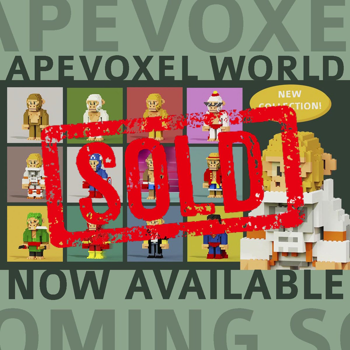 Apevoxel's tweet photo. Drop 1 Sold Out! #nft #nftindonesua https://t.co/QAEXZsXHCf