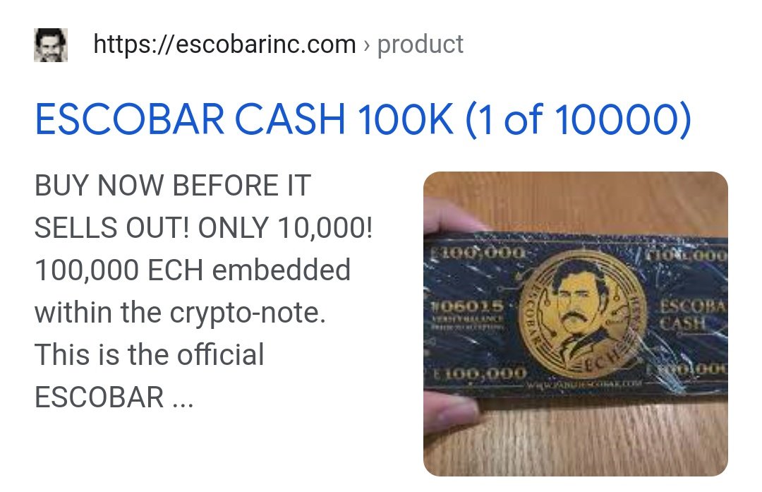 2uckE's tweet photo. #EscobarCash

Primer crypto física del mundo jaja

Cualquier parecido con #zoecash es pura coincidencia https://t.co/9KzW3pP2SM