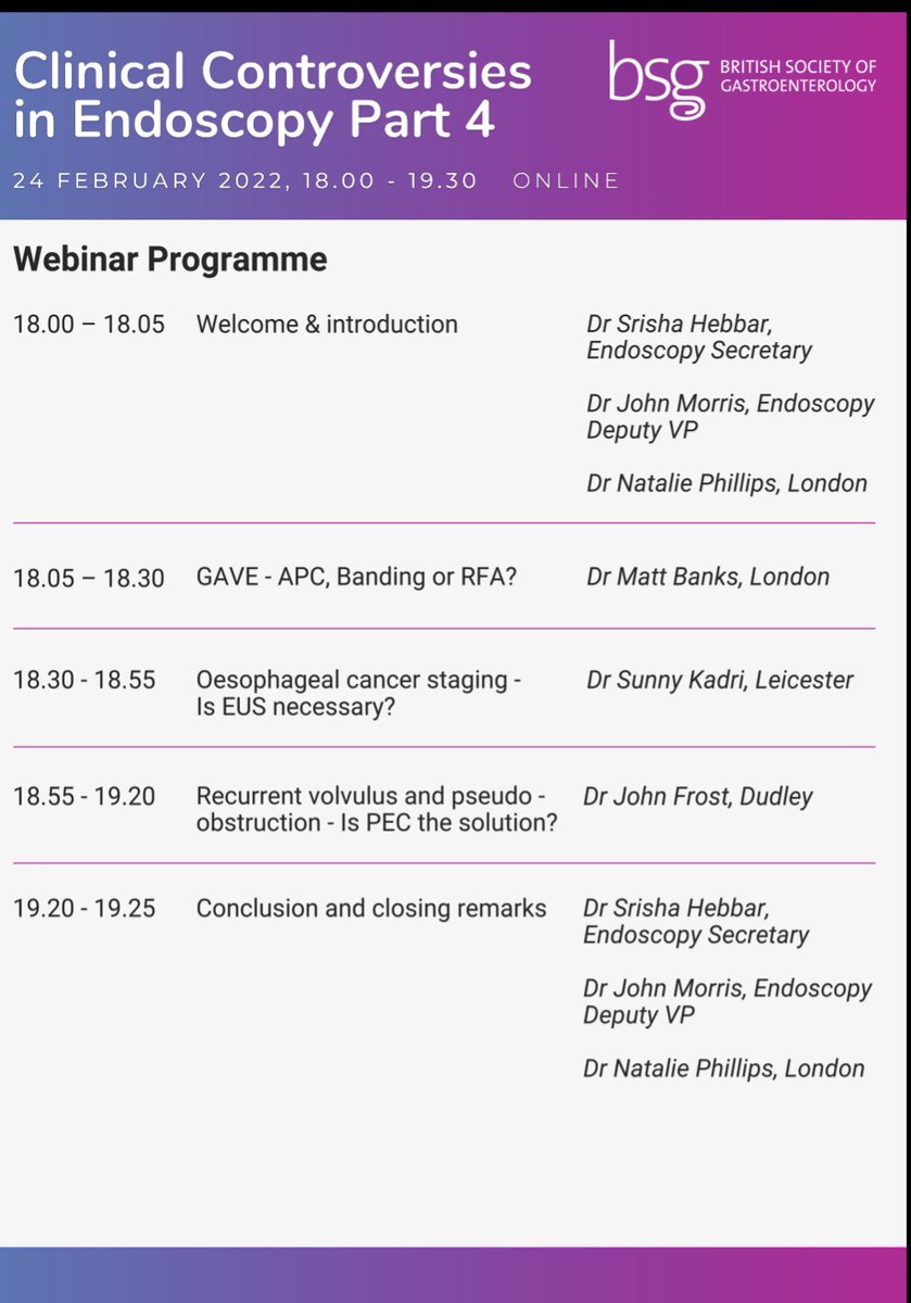 Srisha Hebbar (@srisha_hebbar) on Twitter photo Another interesting <a href="/BritSocGastro/">BSG</a> webinar coming up. Looking forward to the discussions. <a href="/DisneyBen/">๐ฑ๐๐ ๐ณ๐๐๐๐๐ข</a> <a href="/anjan_dhar6/">Anjan Dhar</a> <a href="/drkeithsiau/">Keith Siau</a> <a href="/UKGastroDr/">๐๐ฟ ๐๐ท๐ฎ๐ ๐ ๐ฉ๐ฒ๐ฟ๐บ๐ฎ</a> <a href="/GastronautIan/">Ian Penman</a> <a href="/NEndoscopy/">Prof John Leeds</a> <a href="/drnataliegastro/">Natalie Phillips</a> <a href="/matthewbanks/">matthewbanks</a> @AiredaleDodger <a href="/BSGTrainees/">BSG Trainees</a> Another interesting <a href="/BritSocGastro/">BSG</a> webinar coming up. Looking forward to the discussions. <a href="/DisneyBen/">๐ฑ๐๐ ๐ณ๐๐๐๐๐ข</a> <a href="/anjan_dhar6/">Anjan Dhar</a> <a href="/drkeithsiau/">Keith Siau</a> <a href="/UKGastroDr/">๐๐ฟ ๐๐ท๐ฎ๐ ๐ ๐ฉ๐ฒ๐ฟ๐บ๐ฎ</a> <a href="/GastronautIan/">Ian Penman</a> <a href="/NEndoscopy/">Prof John Leeds</a> <a href="/drnataliegastro/">Natalie Phillips</a> <a href="/matthewbanks/">matthewbanks</a> @AiredaleDodger <a href="/BSGTrainees/">BSG Trainees</a>