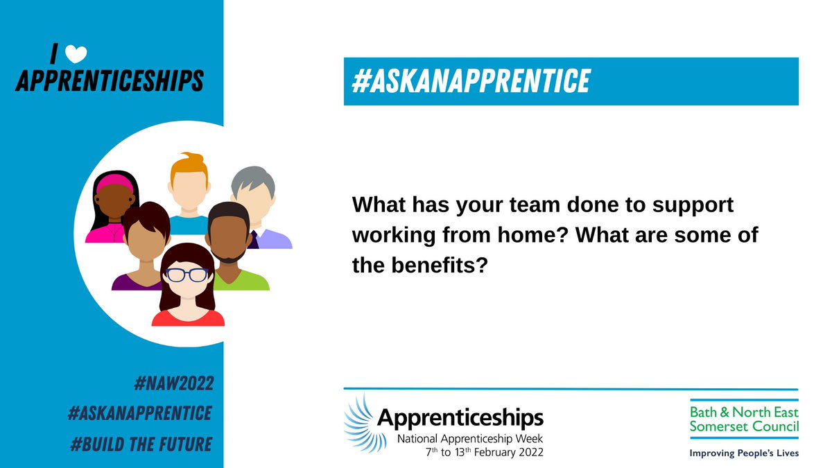 Gemma's view on #Bathnes:

'My team has 3 catch ups a week, we can talk about non work related things and connect as a team

Working from home enabled me to move closer to my family and still keep my job. I can be flexible with my start and finish times'
#AskAnApprentice #NAW2022