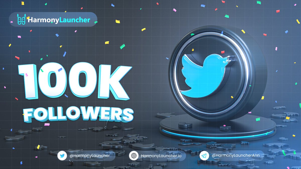 HarmonyLauncher's tweet photo. 🎉100K followers and counting!

👏 We at Harmony Launcher are grateful towards our enormous community for helping us achieve this milestone! 

✨ Thank you all for your extended support on our journey towards enhancing the @harmonyprotocol. 

Great things are coming soon!🚀 #harl https://t.co/6gWFmUlFbF