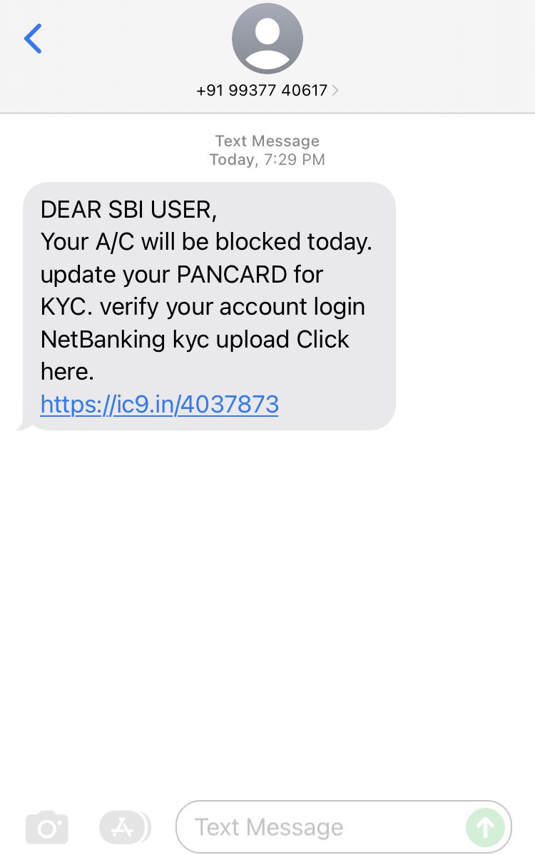 pramodgilche23's tweet photo. @PuneCityPolice @CPPuneCity Hello  Sir, I am receiving fraud message from unknown number regarding my SBI account block. Refer below snapshot of same and request you to look in this issue. https://t.co/QGsKV66C1P