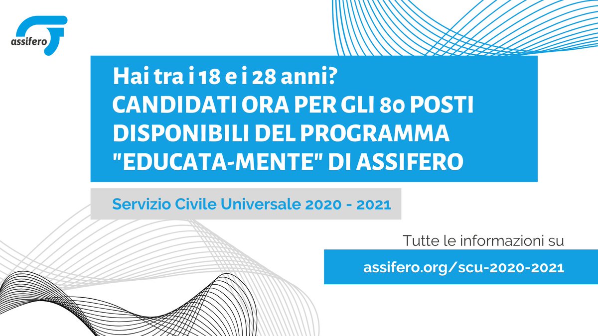 Vuoi sperimentarti in un progetto di Servizio Civile? Ecco l’opportunità giusta! <a href="/assifero/">assifero</a> promuove il bando EDUCATA-MENTE: 14 progetti con opportunità formative e culturali per contrastare la povertà educativa. Scegli la città dove candidarti: assifero.org/scu-2020-2021/