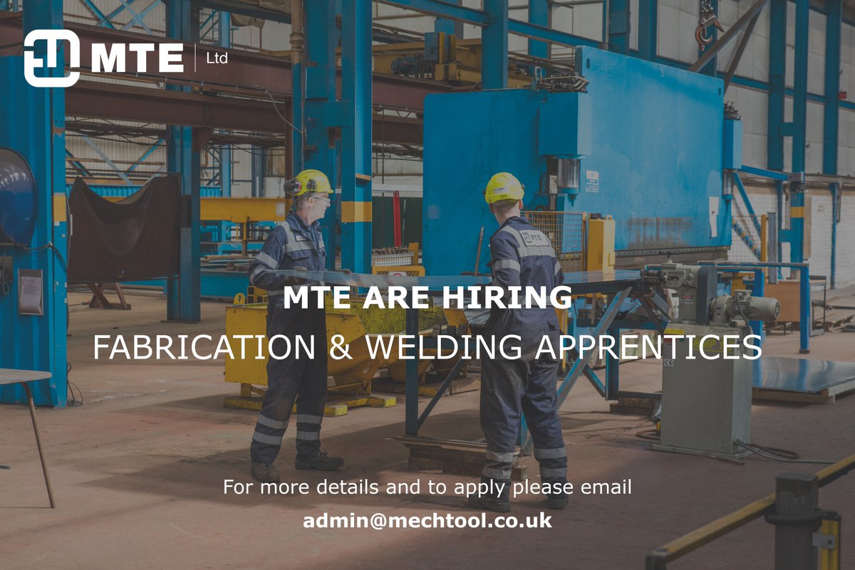 To celebrate #NationalApprenticeshipWeek, we are delighted to have the opportunity for Fabrication and Welding apprentices to join the team!

Find out more here: mechtool.co.uk/careers/

#NAW2022 #Recruitment #Fabrication #Welding #Apprentice #Apprenticeship