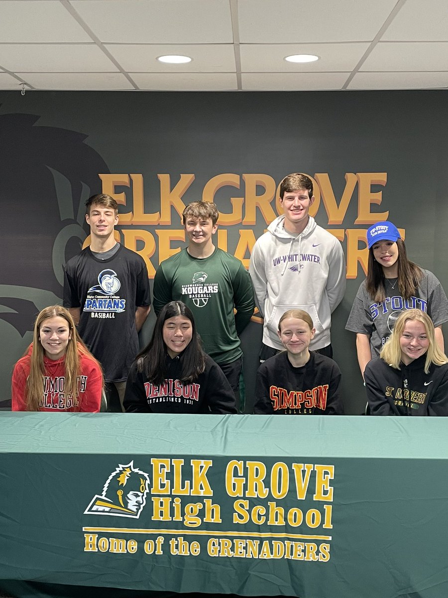 Congrats to all of our student-athletes playing at the next level! #WeAreEG <a href="/EGGirlsHoops/">EG Girls Hoops</a> <a href="/GrensSoftball/">aya</a> <a href="/GrensBaseball/">Grenadiers Baseball</a> <a href="/ElkGroveFB/">Elk Grove Football</a> <a href="/GrensTennis/">EGHS Girls Tennis</a>