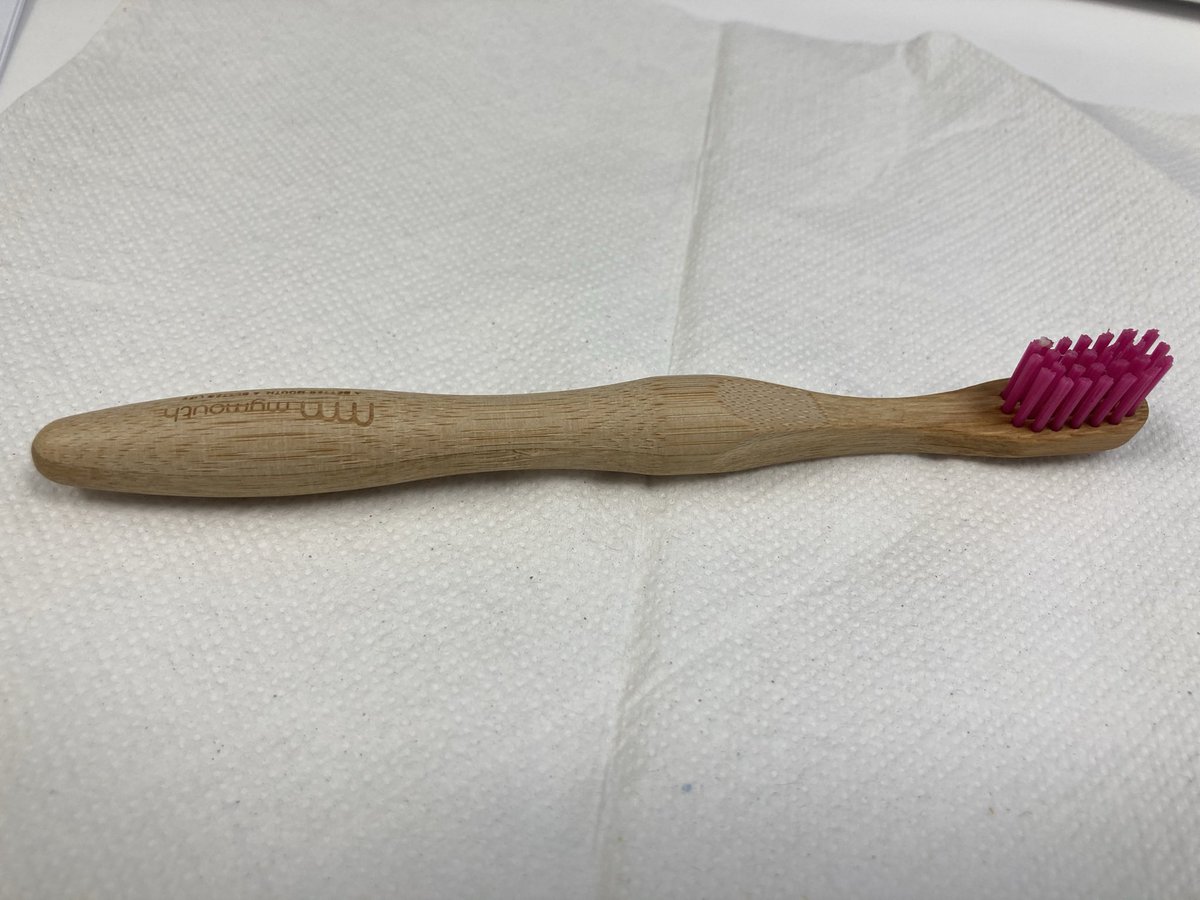 MCM_HEKSS's tweet photo. Looking at ways to be more environmentally friendly.  This is a bamboo biodegradable tooth brush.  Interested to know whether any facilities have made the switch ? #mouthcarematters goes green https://t.co/VjPYosSg9W