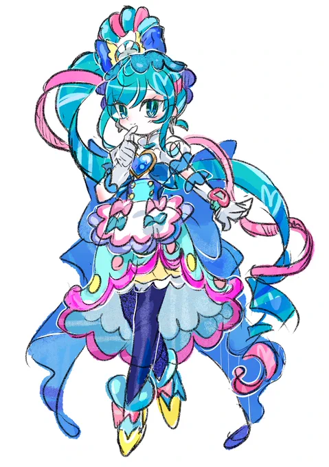 #キュアスパイシー #芙羽ここね #デリシャスパーティプリキュア #らくがき #イラスト #デパプリ #precure  食玩マスコットのポージング好きです!!。 