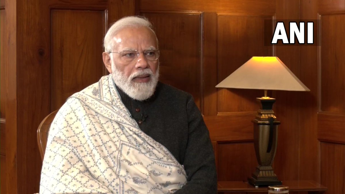 ANI's tweet photo. Govt has no business to do business. Its job is to think about food for the poor, make houses &amp; toilets for them, get them clean drinking water, make health facilities available to them, make roads, to think about the small farmers. This is my priority: PM Modi to ANI https://t.co/5WuNkyHwR4