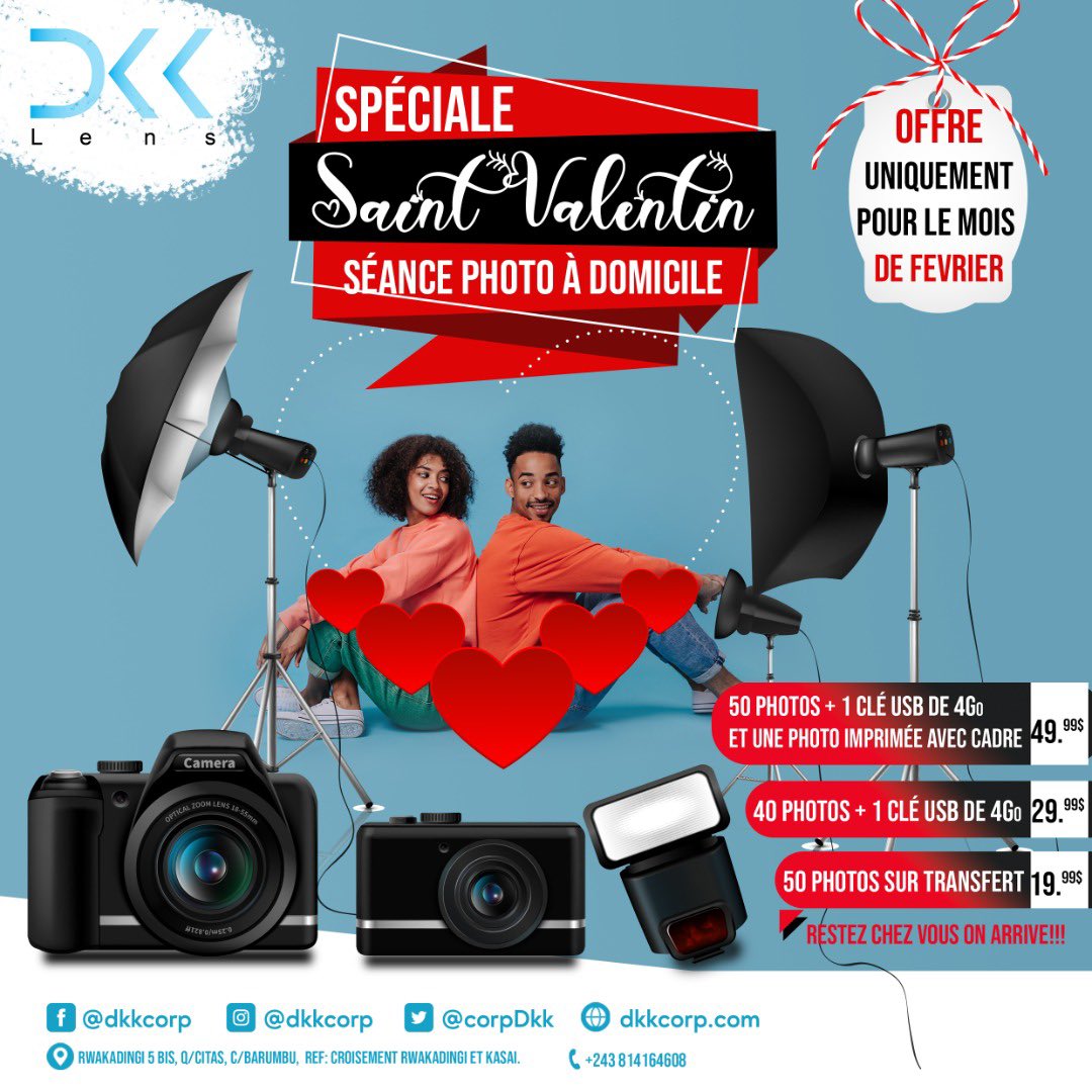 CorpDkk's tweet photo. C’est le mois de l’amour et nous avons pensé à vous offrir une promotion pour ce mois de février pour embellir vos moments en amoureux avec notre service de photographie professionnelle pour des images de qualité et surtout à bas prix. Alors, contacter nous pour booker vos dates. https://t.co/Ja7f0S3tzl