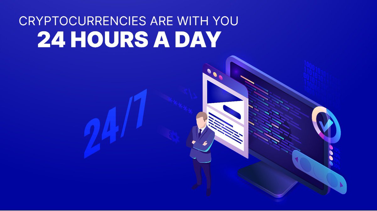 🤝Wherever you go, cryptocurrencies are with you 24 hours a day. 

📈Did you know that unlike other markets, the crypto market never rests?