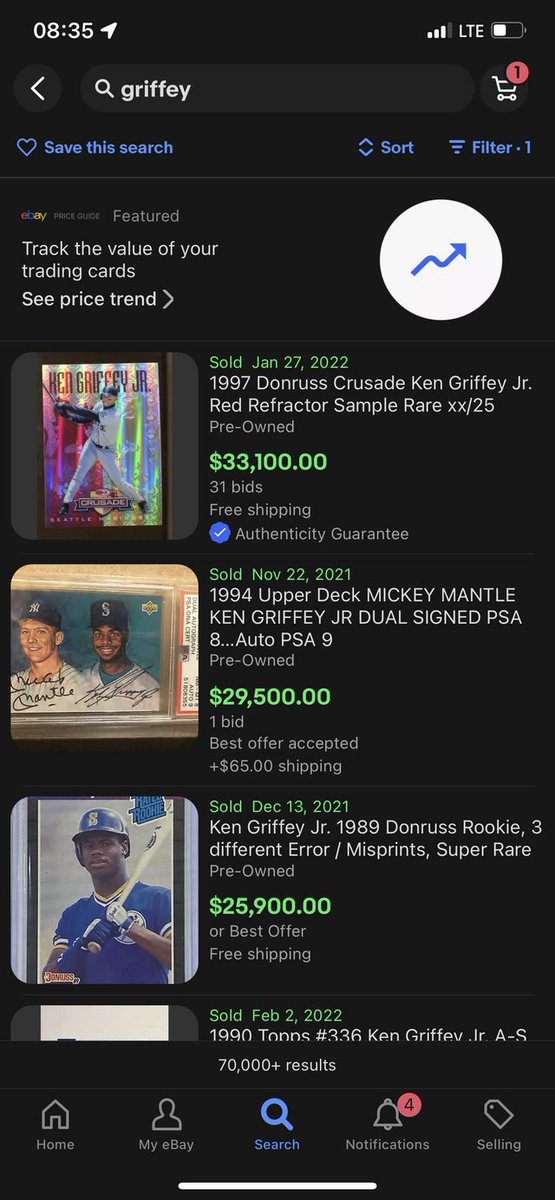 CardsMax's tweet photo. Imagine receiving a $33,000 card in a penny sleeve, cardsaver, and teambag. https://t.co/nwujL426Ko