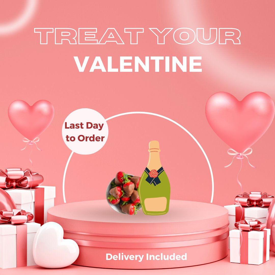 ❤️Today is the last day to order a special Valentine's Day treat for you and yours! ❤️ You will receive six chocolate covered strawberries and a bottle of sparkling wine for $50. Your sweet treat will be delivered on Valentine's Day. Order now at conta.cc/35wxWQ9
