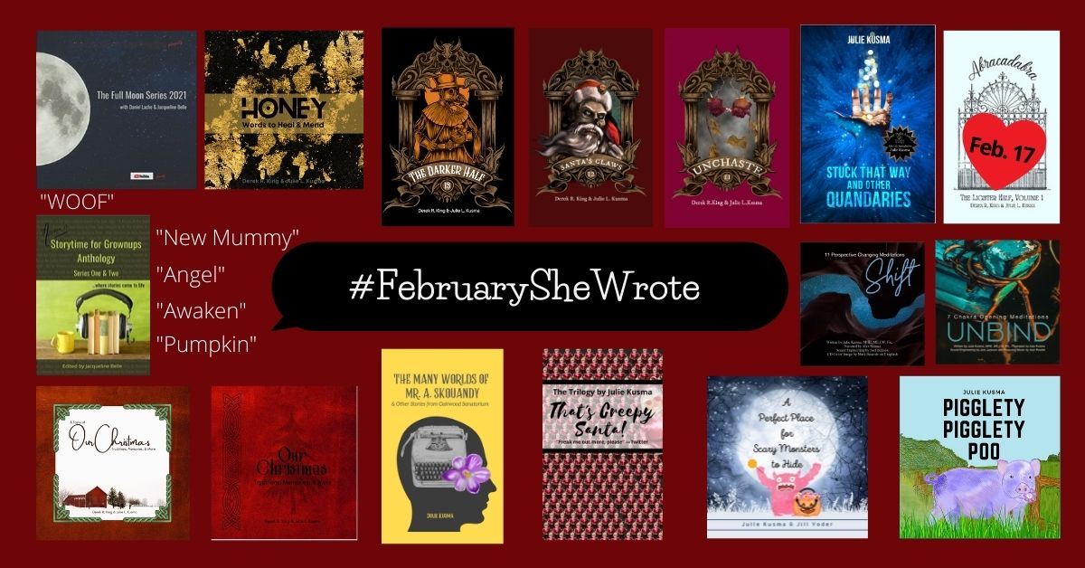 Celebrating amazing #writers in the #WritingCommunity 

Add your link(s), like, and retweet because I will be retweeting yours
🖤👑🖤😘

#FebruarySheWrote #ValentinesDay #WhatToRead 
#writersupportingwriters #vsshorror #poetrylovers 

author.to/JulieKusma