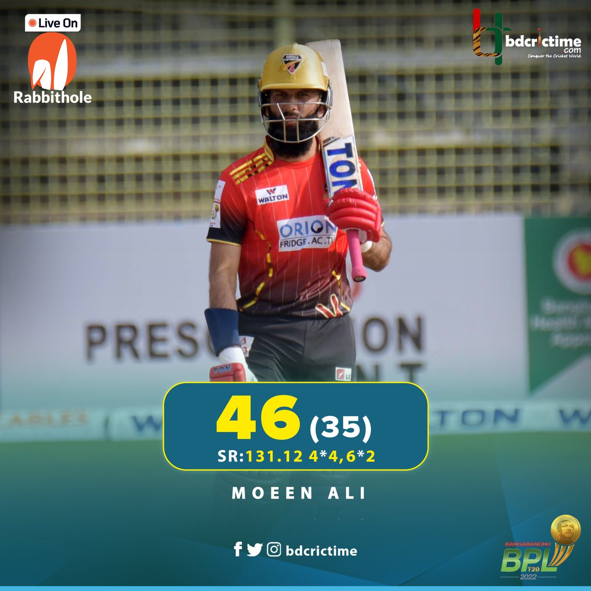BDCricTime's tweet photo. Bopara gets rid of Moeen Ali 

Live- https://t.co/NW9TJrZnHj

#BBPL2022 #SSvCV https://t.co/i04T7SOG4r