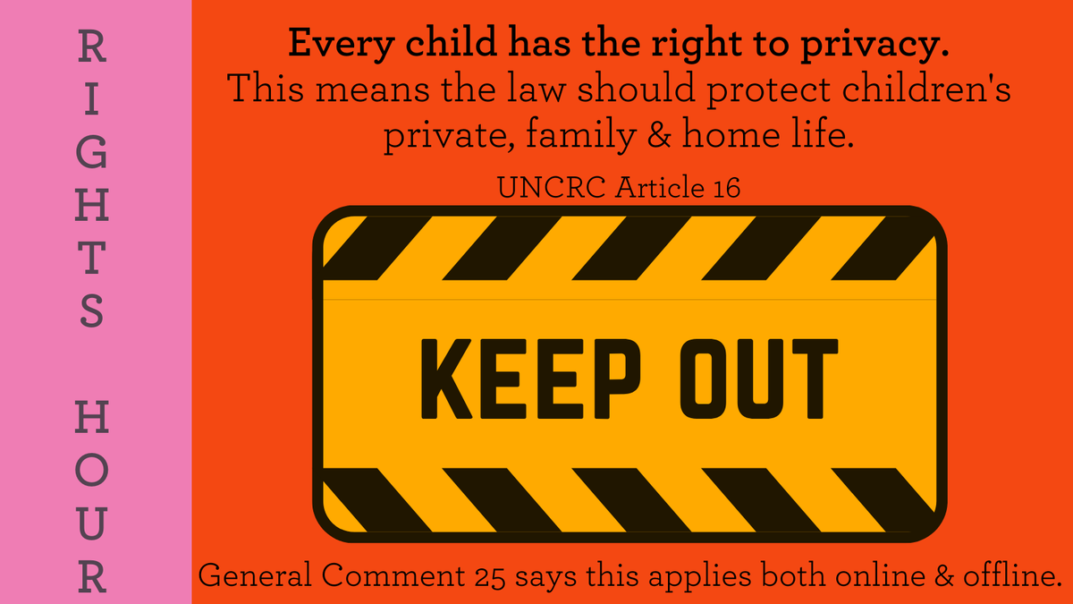 together_sacr's tweet photo. We have a double-whammy for you! This week's #RightsResolution celebrates #SaferInternetDay2022 which happened this week & #RightsHour happening right now!
Did you know the UN Commitee says children have a right to privacy both online AND offline?
Click the🖼️to discover more! https://t.co/dM01q8ofWR