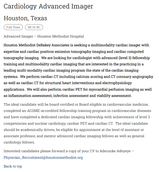 Mouaz Al-Mallah, M.D MSc (@almallahmo) on Twitter photo We are expanding, Come join our amazing cardiovascular imaging group at <a href="/HMethodistCV/">Houston Methodist CV</a>. We have an opening for cardiologist with #YessCCT skills. #CVNuc cardiac #PET is a plus. If interest, DM me
healthecareers.com/ACC/job/2144380
<a href="/MyASNC/">ASNC Society</a> <a href="/FiRSTSCCT/">FiRST - SCCT</a> <a href="/Heart_SCCT/">Heart_SCCT</a> We are expanding, Come join our amazing cardiovascular imaging group at <a href="/HMethodistCV/">Houston Methodist CV</a>. We have an opening for cardiologist with #YessCCT skills. #CVNuc cardiac #PET is a plus. If interest, DM me
healthecareers.com/ACC/job/2144380
<a href="/MyASNC/">ASNC Society</a> <a href="/FiRSTSCCT/">FiRST - SCCT</a> <a href="/Heart_SCCT/">Heart_SCCT</a>