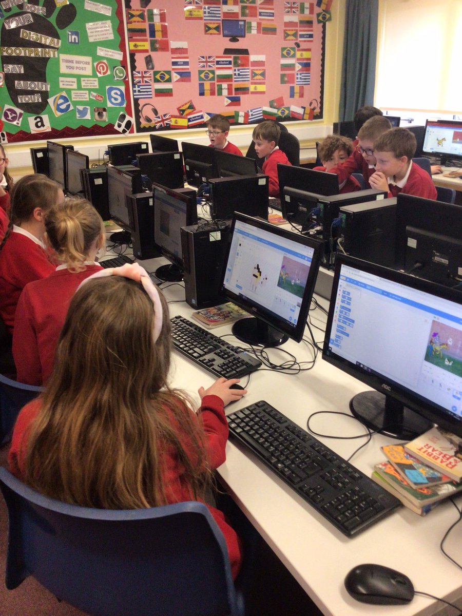 SPS_Year_5's tweet photo. Computing - Today, we completed our Scratch animations and shared them with the rest of the class #spscomputing https://t.co/45PLiHsryV