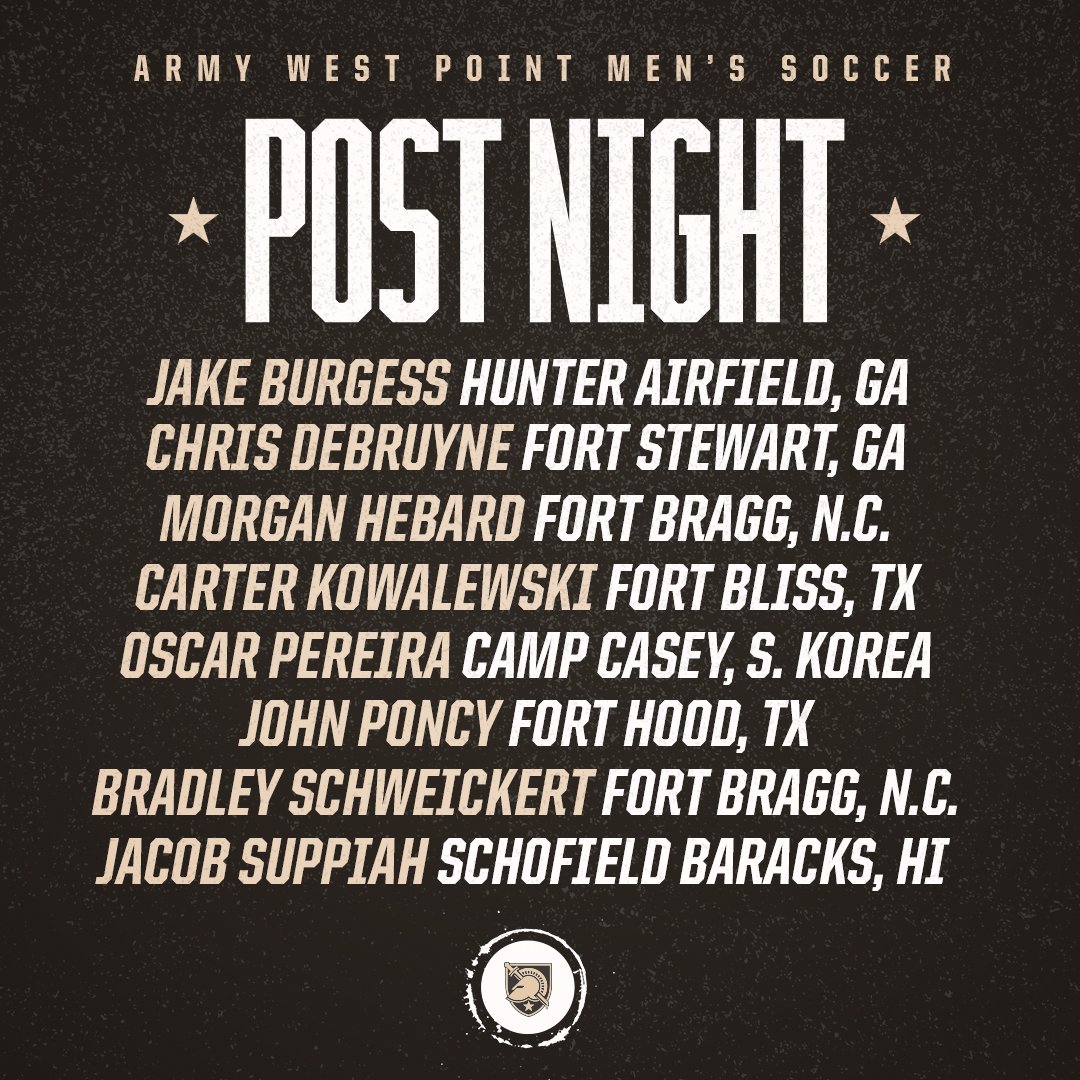 ArmyWP_MSoccer's tweet photo. Our Firsties officially have their Posts‼️
The senior will be spread all over the 🌎 after graduation! Good luck to all of you in your next adventure 👏👏
#GoArmy https://t.co/Xi5CiuUrUb