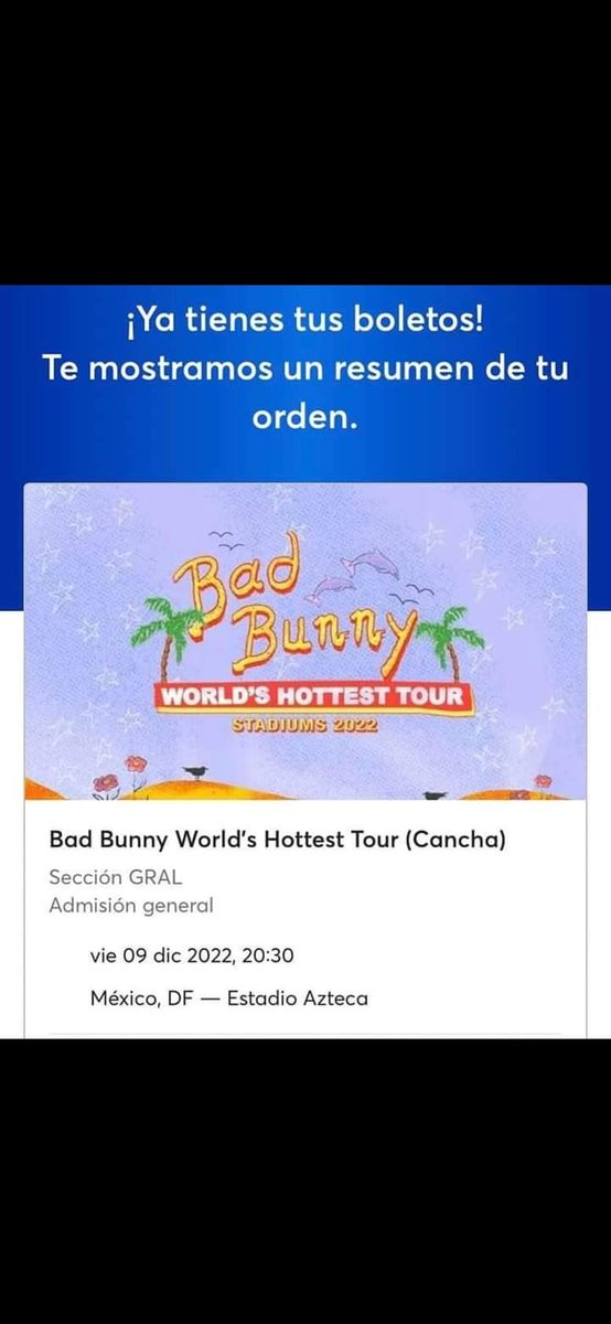 BrianAlonso16's tweet photo. Boletos disponibles para Bad Bunny en cualquier zona.
Desde los 2000 y hasta los 11000 https://t.co/GAMdN7cqYZ