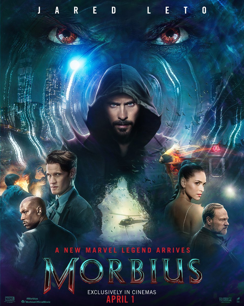 An official new theatrical poster for #Morbius has been released! New behind-the-scenes photo: thedirect.com/article/spider…