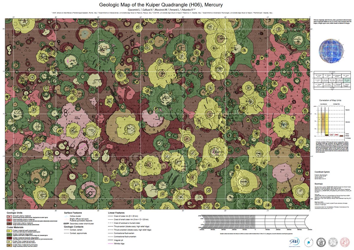 "Geology of the Kuiper quadrangle (H06), Mercury" by L. Giacomini, V. Galluzzi, M. Massironi, L. Ferranti &amp; P. Palumbo

Full open access article here: doi.org/10.1080/174456…