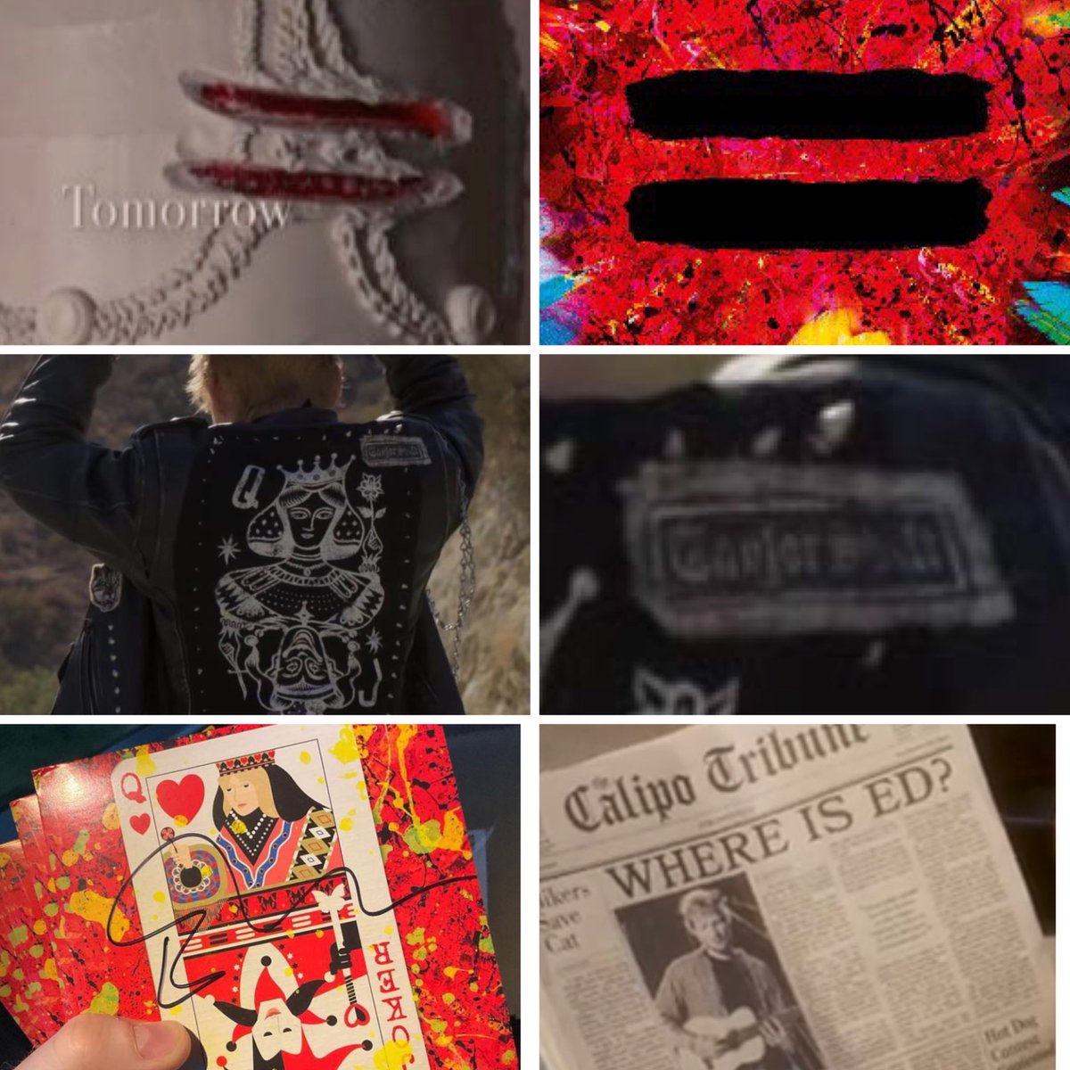 TSwiftLA's tweet photo. 📸 | Some of the teasers Ed Sheeran and Taylor Swift shared hinting at “The Joker And The Queen” collaboration https://t.co/l3vel22fUB