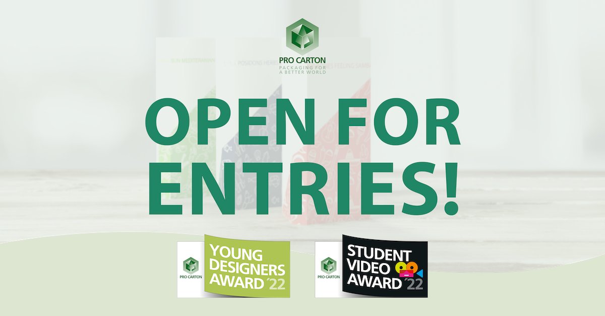 Pro_Carton's tweet photo. Calling all young designers and video creators!

Two of our competitions, the #ProCartonYoungDesignersAward and the #ProCartonStudentVideoAward, are now open for applications.

Read about entry criteria and deadlines here: https://t.co/G4WPh2D9Ha https://t.co/IRcmJacBFb